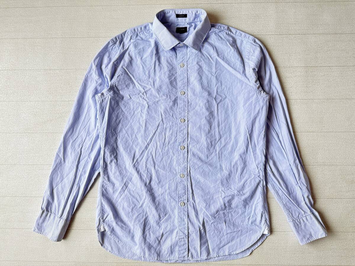 J.CREW ジェイクルー 古着 長袖 LUDLOW ストライプ マチ付き 120’s 2 PLY シャツ メンズ L ブルー トップス 中古 拍卖
