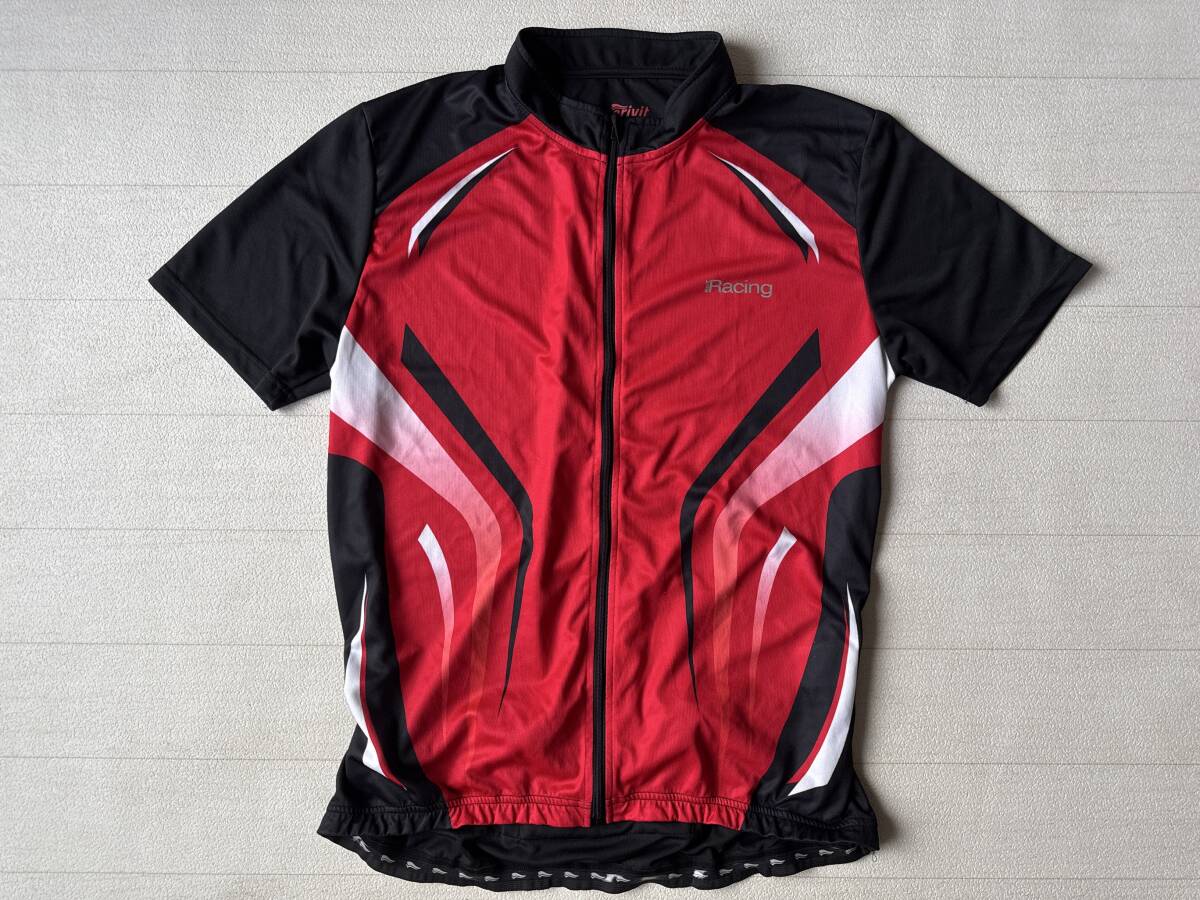 ☆送料無料☆ crivit SPORTS USA直輸入 古着 サイクルウェア サイクルジャージ メンズ XL レッド トップス 中古 即決拍卖