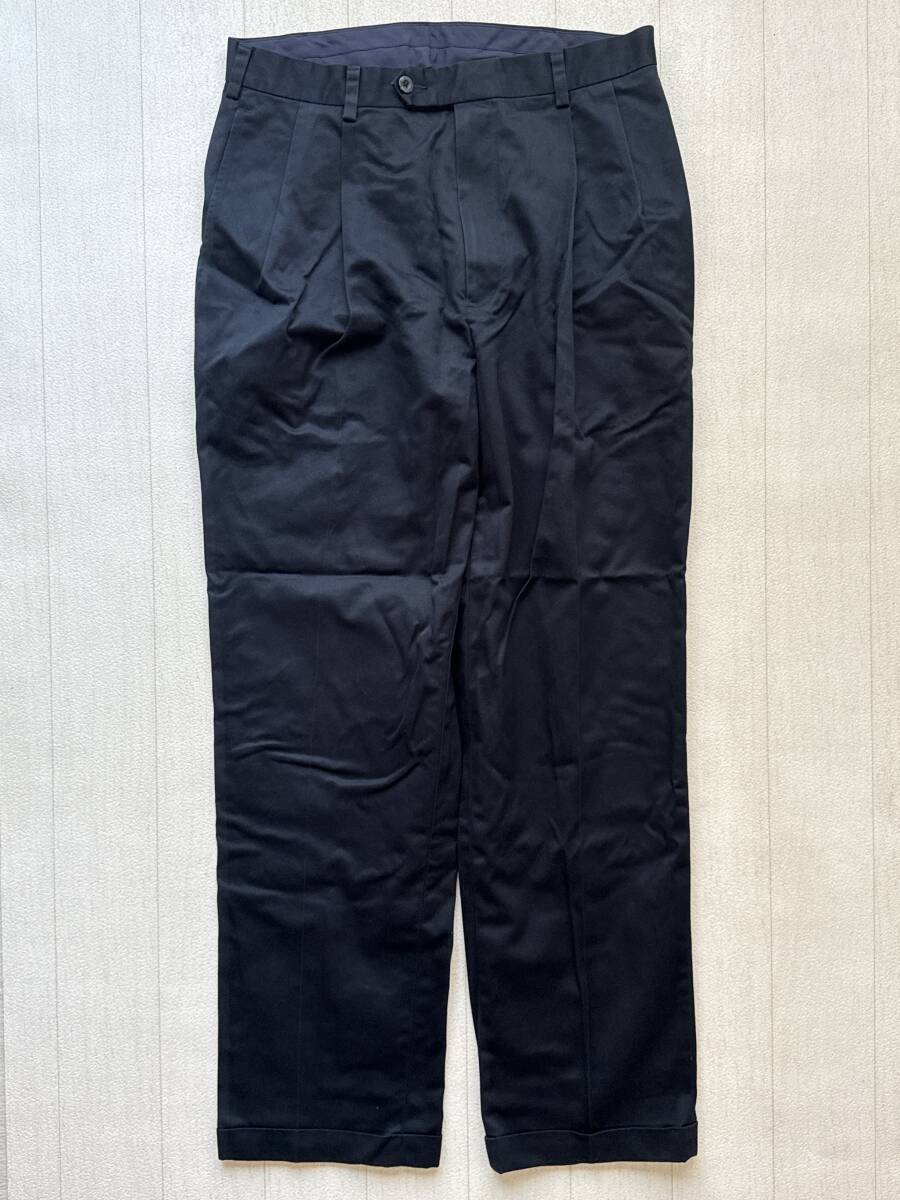 Jos.A.Bank ジョスエーバンク USA直輸入 古着 タック入り ロングパンツ トラウザー チノパン メンズ 34 ネイビー ボトムス 中古 拍卖