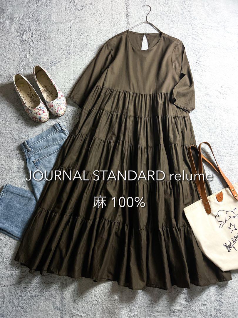 【JOURNAL STANDARD relume】リネンティアードワンピース 茶拍卖