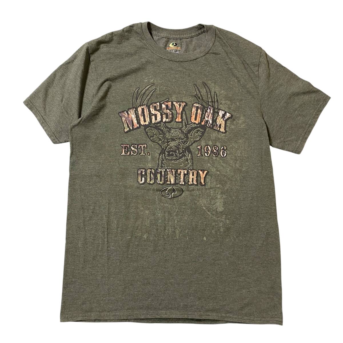 アメリカ古着 MOSSY OAK 鹿 シカ アニマル プリント 半袖 Tシャツ US古着 Mサイズ 【I1809】拍卖