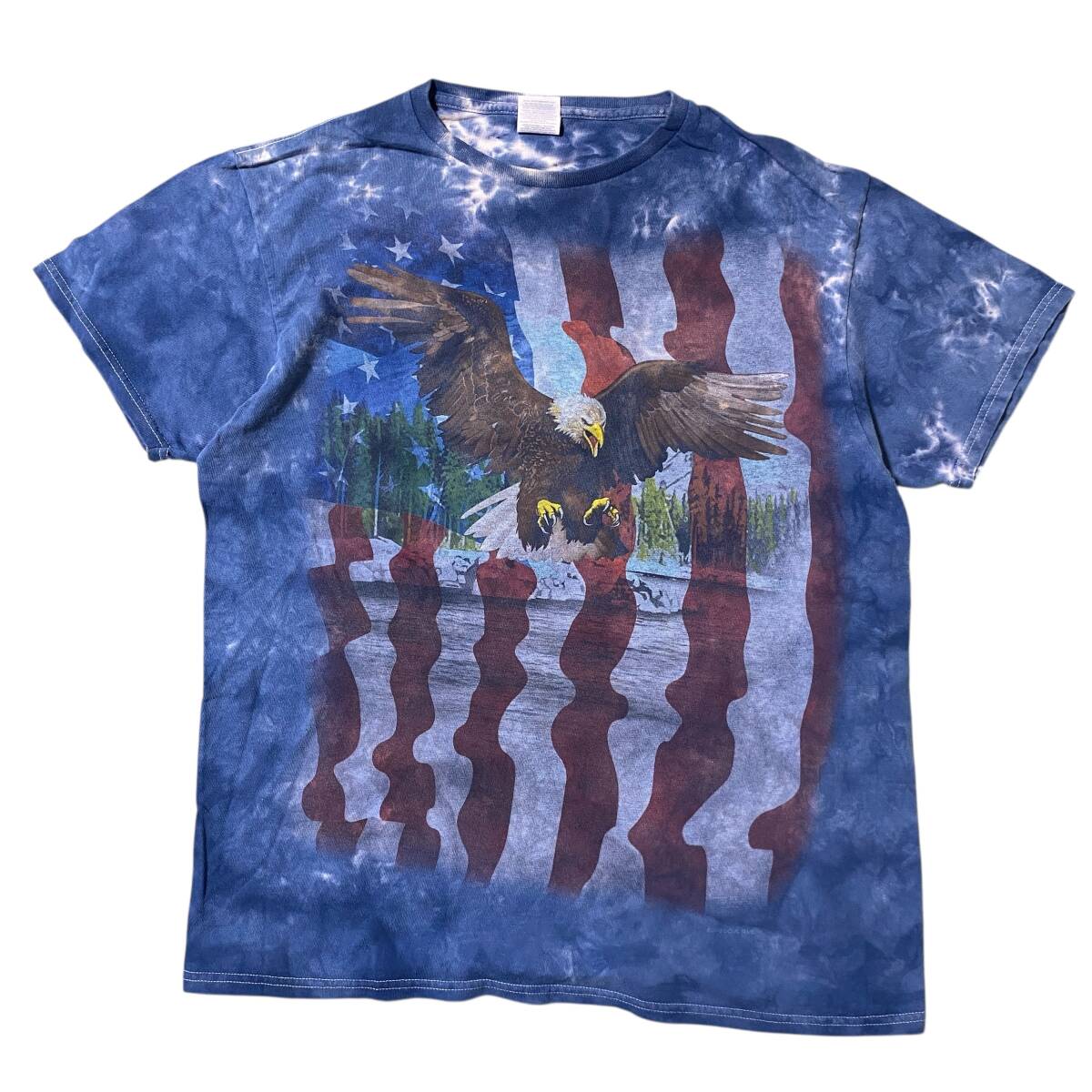 アメリカ古着 DELTA イーグル 鷲 半袖 Tシャツ アニマル プリント タイダイ Mサイズ コットン 【I1864】拍卖