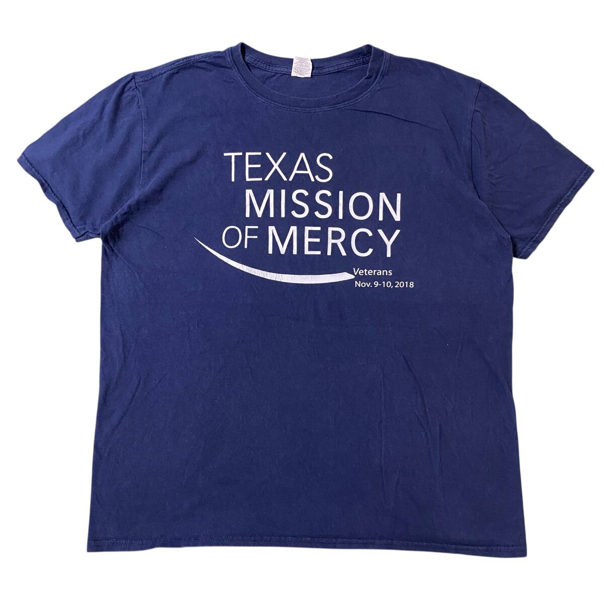 アメリカ古着 企業ロゴ 半袖 Tシャツ US古着 クルーネック GILDAN ギルダン ネイビー 【I1895】拍卖