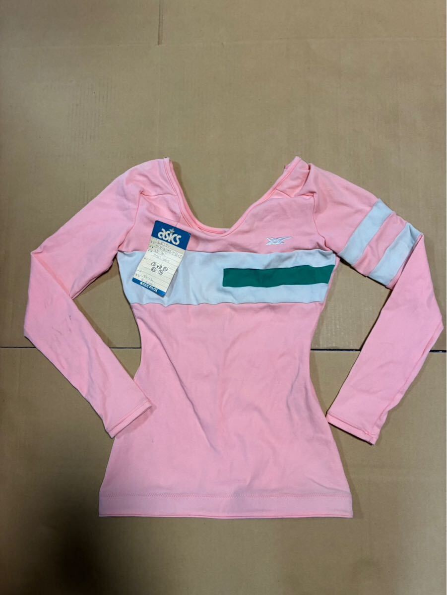 希少! 当時物 新品 アシックス レオタード トップ 上 【身長155 胸囲82】 体操 レトロ 新体操 ユニフォーム拍卖