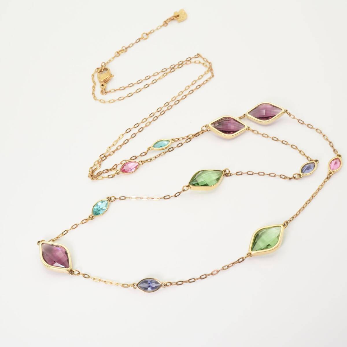 美品 スワロフスキー クリスタル マルチカラー ネックレス/24-2326S拍卖