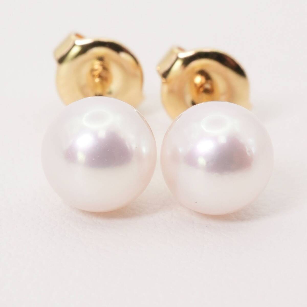 美品 ミキモト K18 パール 真珠 アコヤ ピアス/24-5654S拍卖