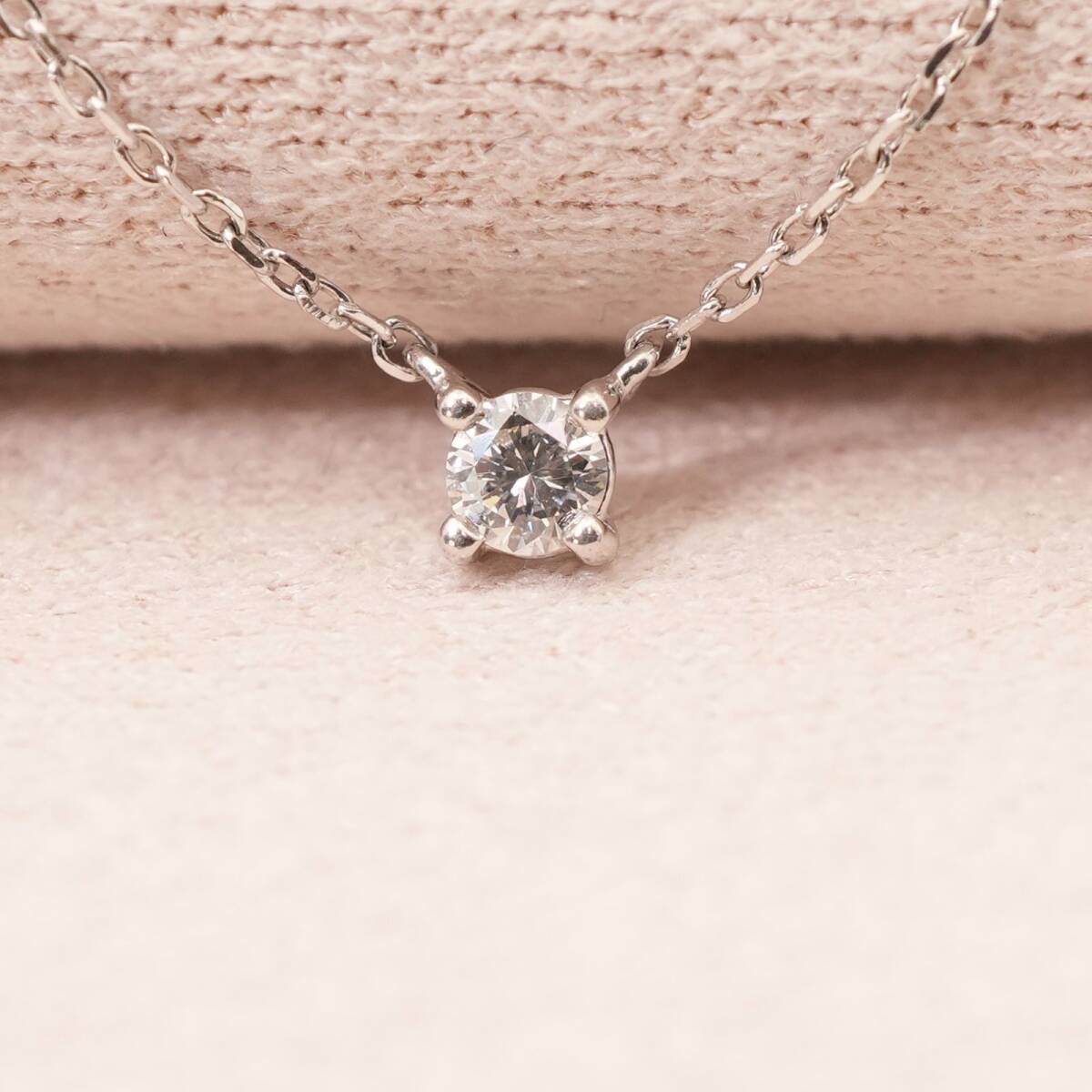 スタージュエリー ダイヤ プラチナ ネックレス 0.08ct/24-4078拍卖