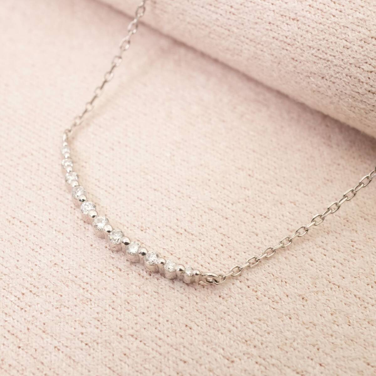 オデュース4℃ ライン ネックレス プラチナ ダイヤモンド/24-4068/24-4068拍卖