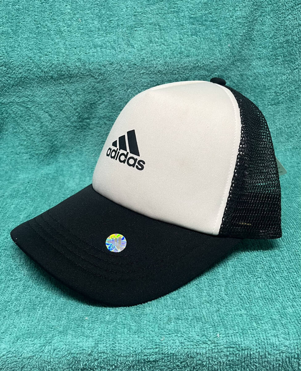 adidas アディダス 帽子 キャップ メッシュ サイズ:フリー 白×黒 拍卖