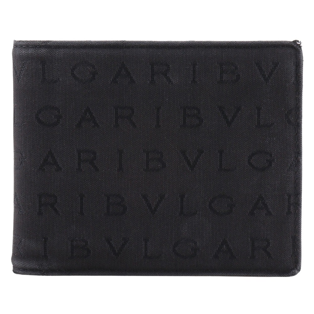 BVLGARI ブルガリ ロゴマニア 札入れ 二つ折り財布 キャンバス 黒 メンズ【H132425719】中古拍卖