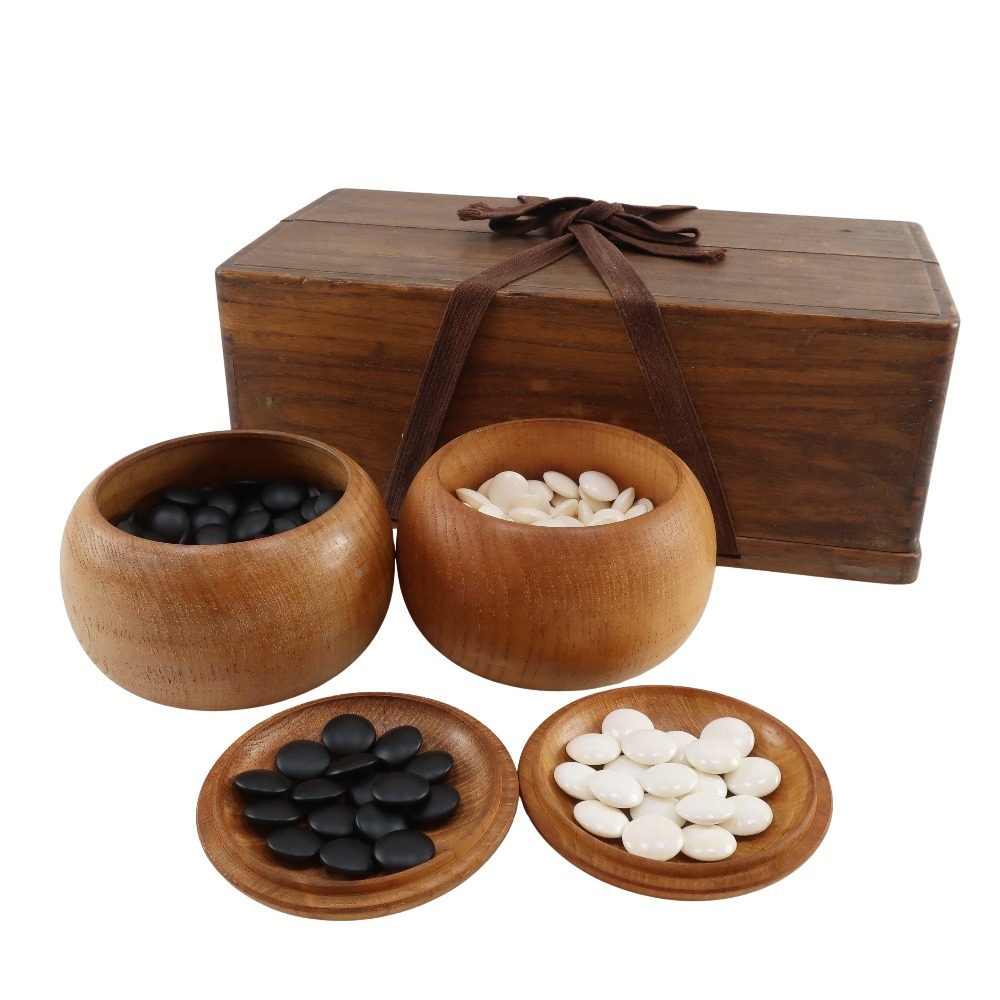 碁石 本蛤 那智黒石 32号 碁笥 桐箱 【M160625001】中古拍卖