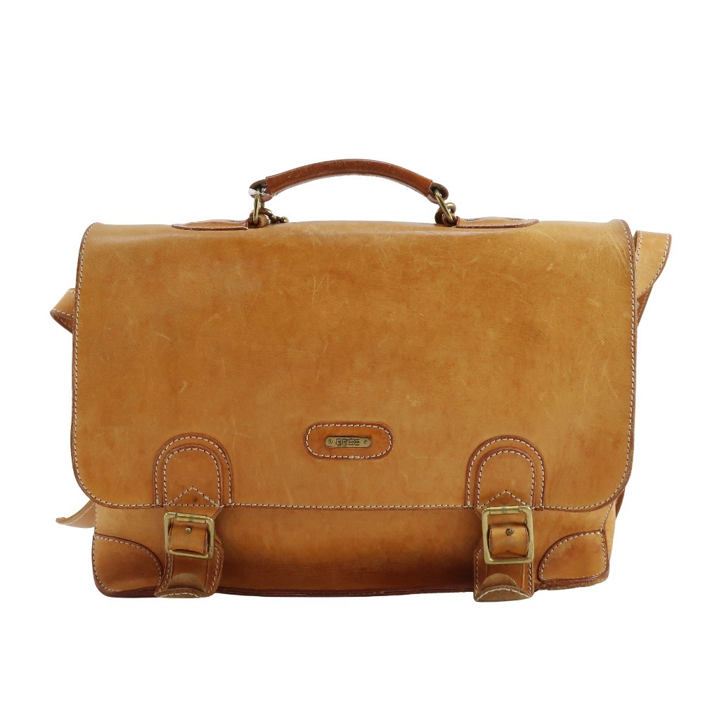 CREE クリー 3WAYバッグ ショルダーバッグ リュック ビジネスバッグ レザー 黄色 ユニセックス【M152225006】中古拍卖