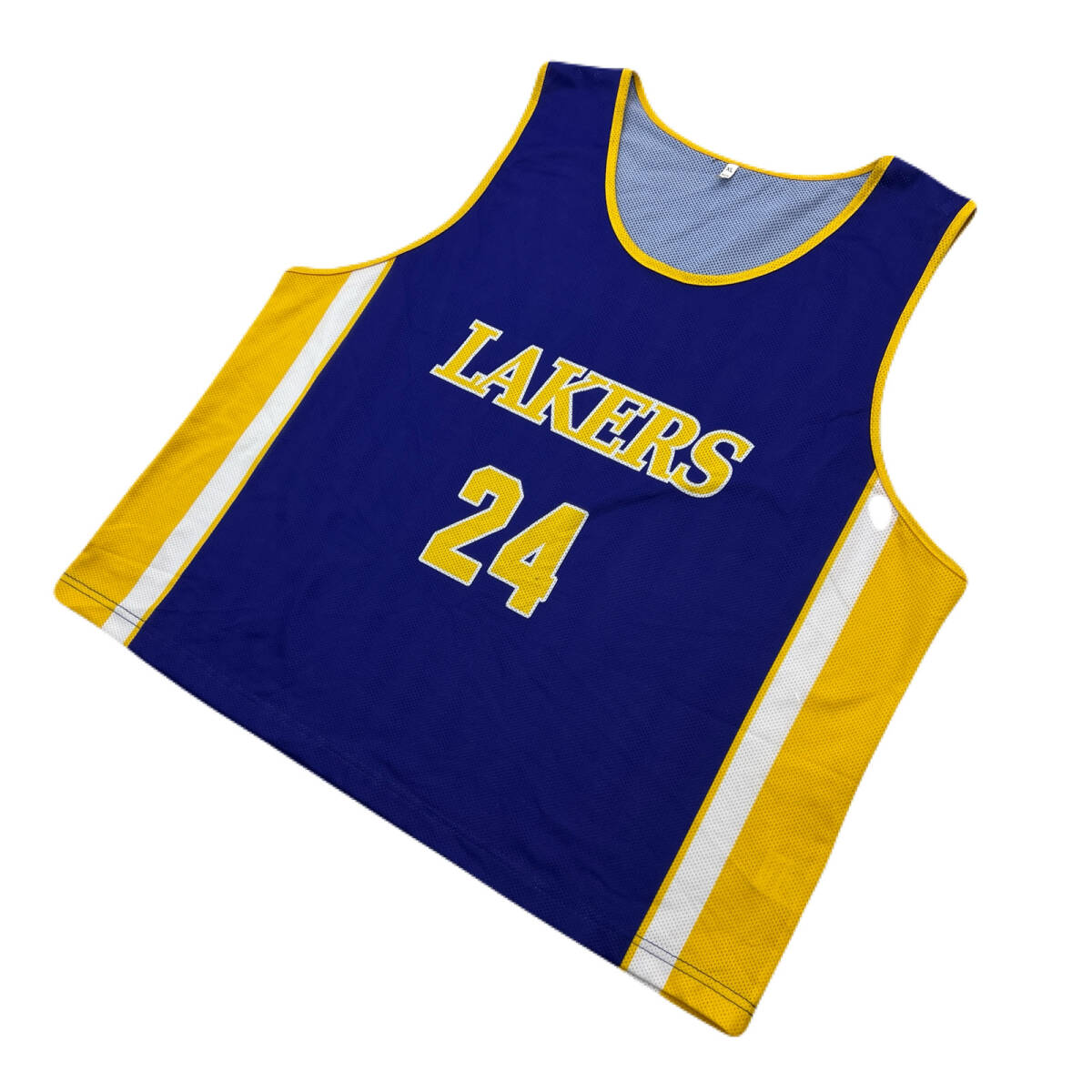 レイカース ロゴ メッシュ タンクトップ ノースリーブ ゲームシャツ バスケ ビブス ブルー イエロー ●DC341拍卖