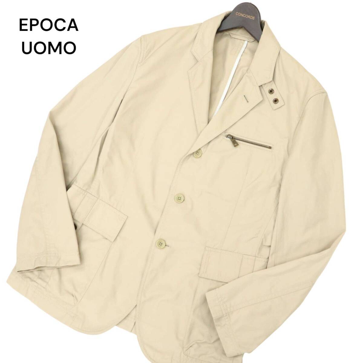 EPOCA UOMO エポカ ウォモ 通年★ ジップポケット アンコン カジュアル ジャケット Sz.48 メンズ ベージュ拍卖