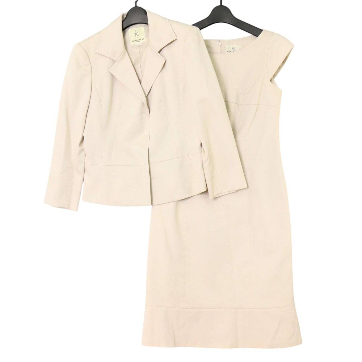 組曲 KUMIKYOKU 春夏★ ジャケット & ワンピース スーツ セットアップ Sz.3 レディース フォーマル ビジネス拍卖