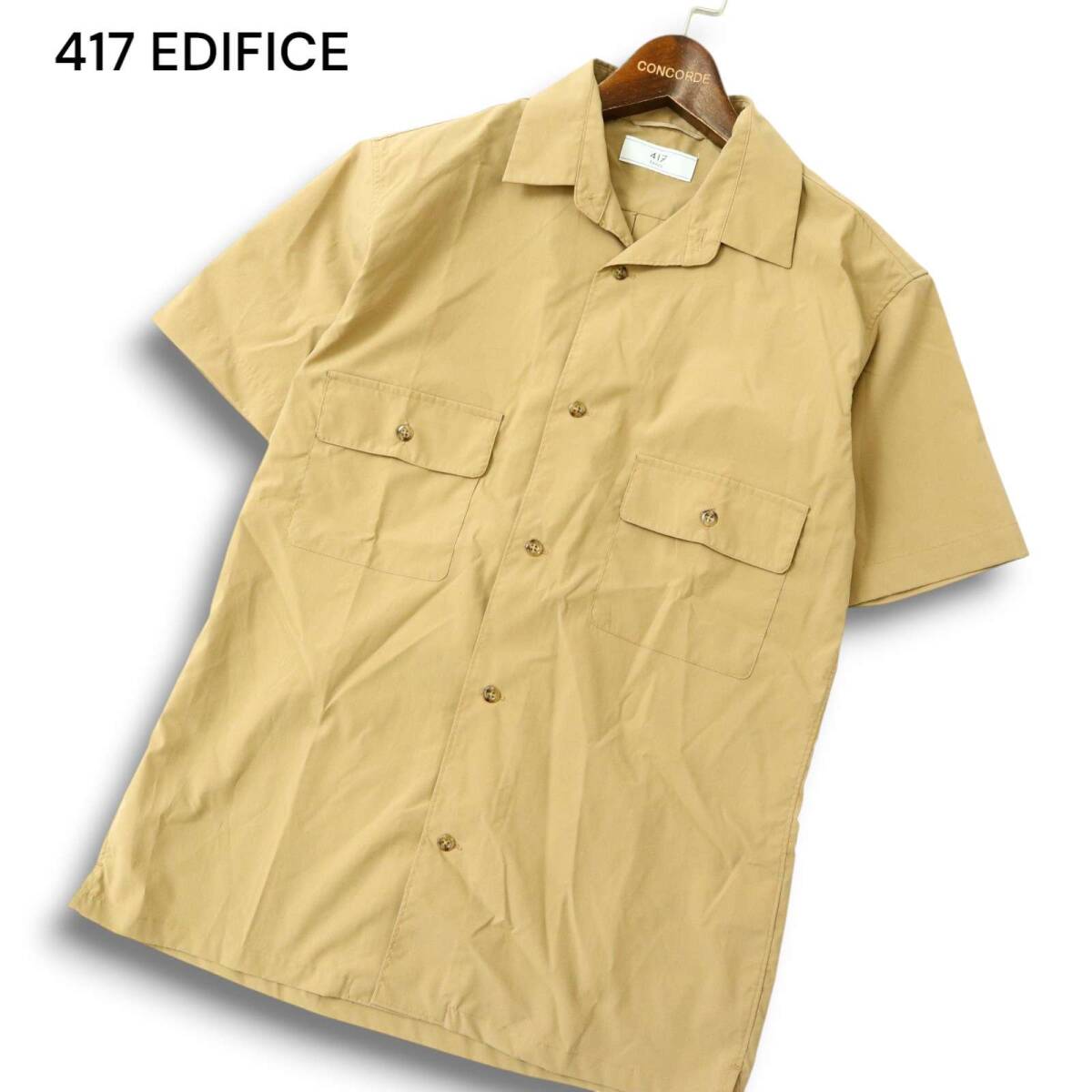 417 EDIFICE エディフィス 春夏★ 半袖 サファリ ユーティリティ シャツ Sz.S メンズ 日本製拍卖