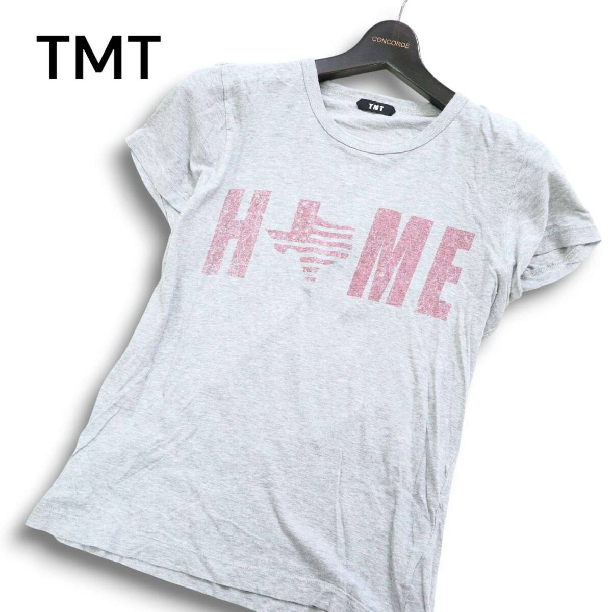 TMT ティーエムティー ビッグホリデー 春夏★ グラフィック ロゴ 半袖 Tシャツ カットソー Sz.M メンズ 灰 グレー 日本製拍卖