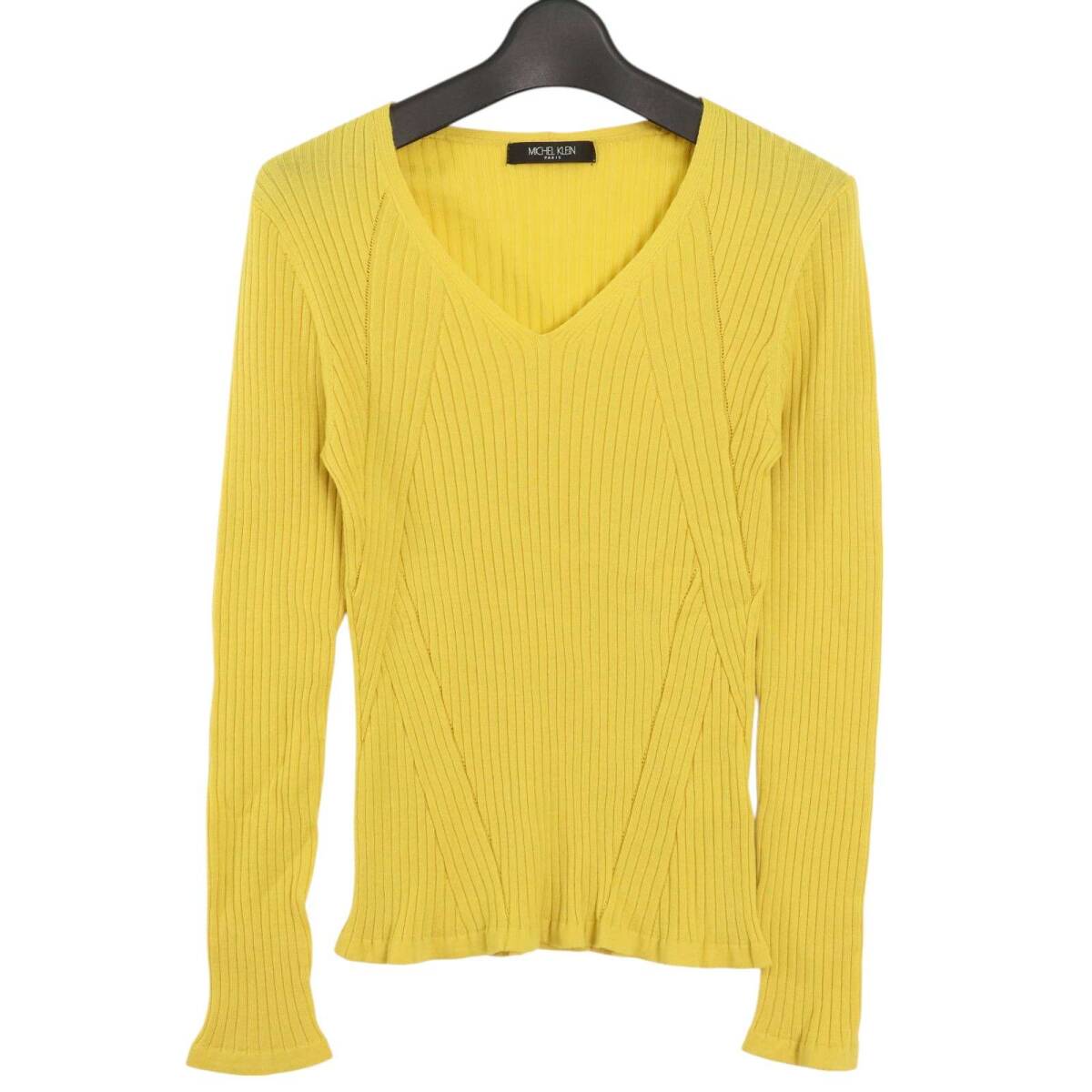 MICHEL KLEIN ミッシェルクラン 通年★ セーター リブニット プルオーバー Sz.38 レディース拍卖