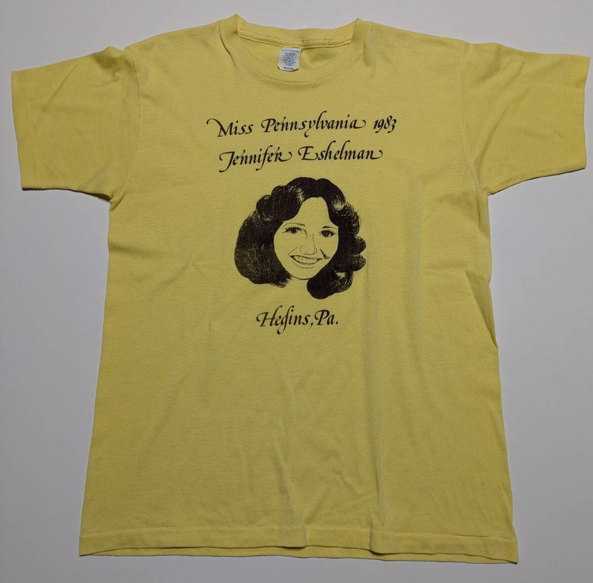 sportswear 80s 80's ミス ペンシルバニア州 記念Tシャツ ポリ コットンTシャツ シングルステッチ 拍卖