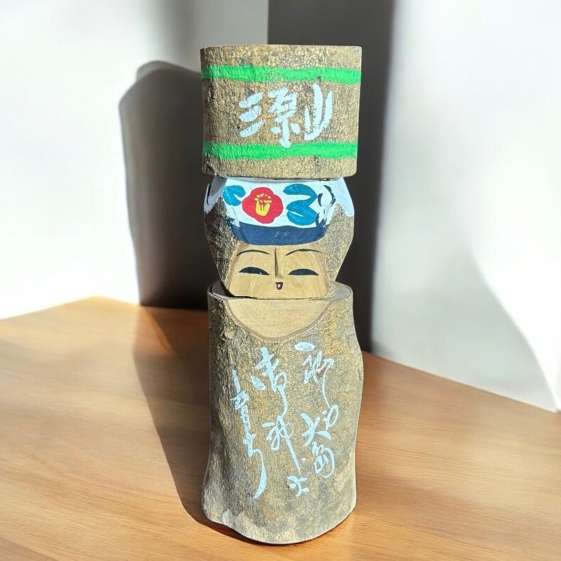 【FU10】旧家収蔵 こけし 三原山 日本工芸 木彫り 置物 郷土玩具 木製 オブジェ 工芸品 民芸品 縁起物 インテリア アンティーク拍卖