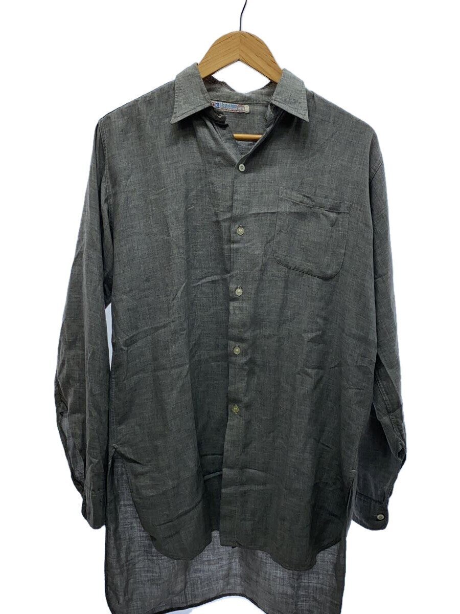 40s~50s/ブラックシャンブレーシャツ/clydell on/長袖シャツ/15/ウールシャンブレー拍卖