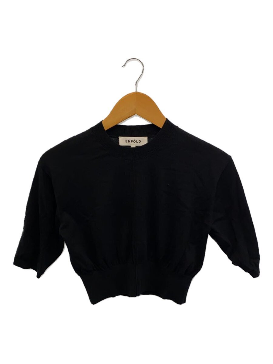 ENFOLD◆CROPPED KNIT T-SHIRTS/クロップドニットTシャツ/38/コットン/300HS170-2170//拍卖