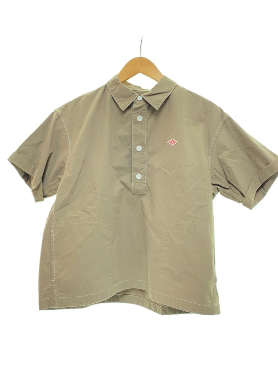 DANTON◆半袖ブラウス/36/コットン/KHK/無地/DT-B0352 HOR//拍卖