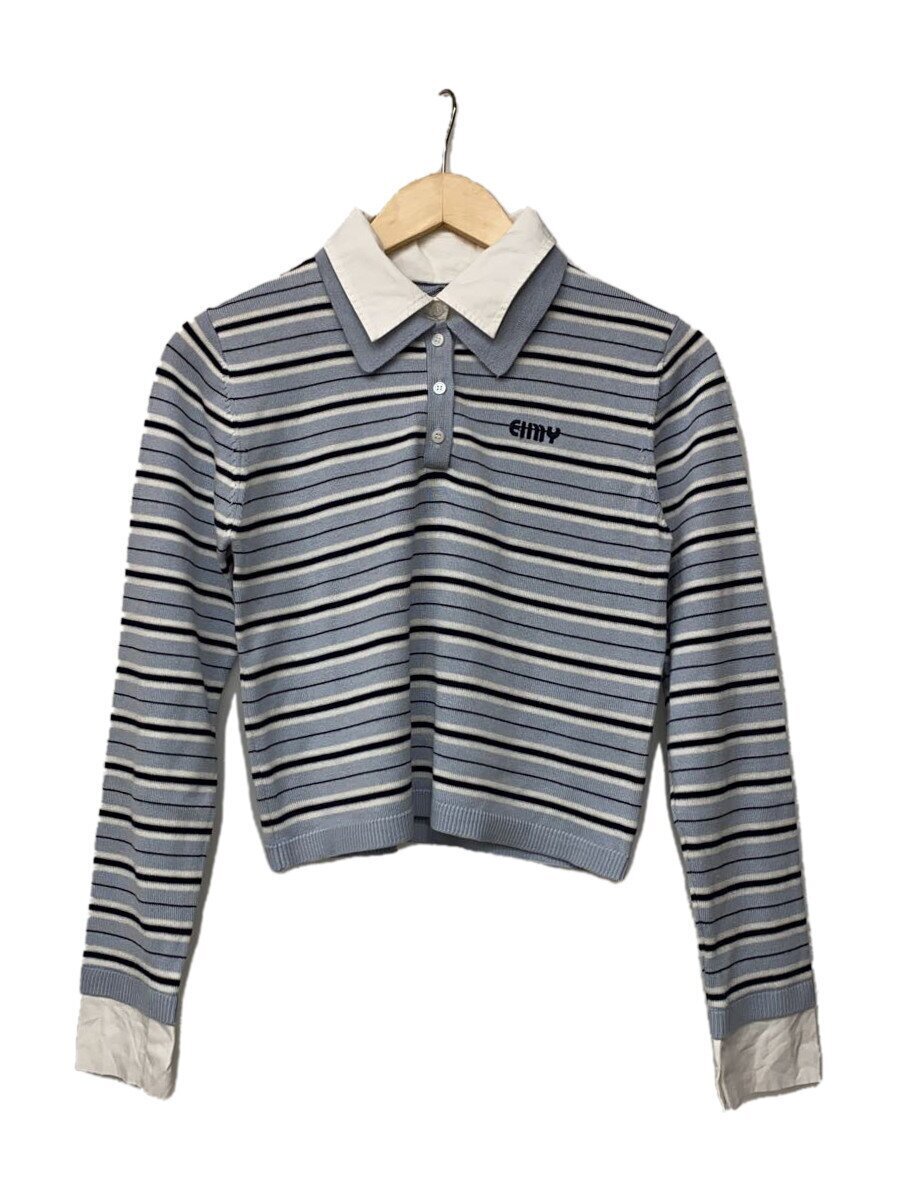 eimy istoire◆ポロシャツ/FREE/ポリエステル/BLU/ボーダー/1124611690-2拍卖
