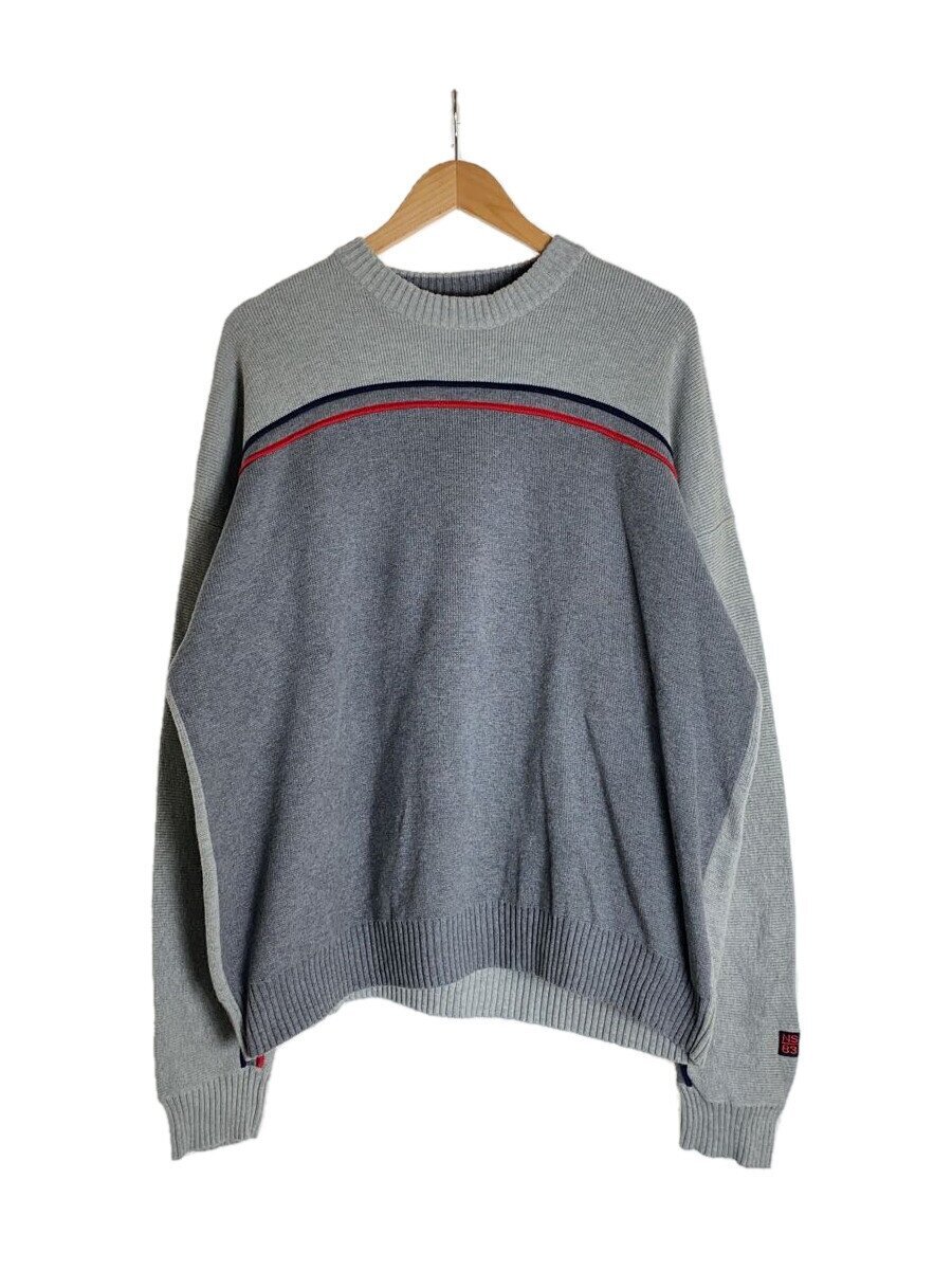 NAUTICA◆ニット・セーター(厚手)/XL/コットン/GRY/無地//拍卖