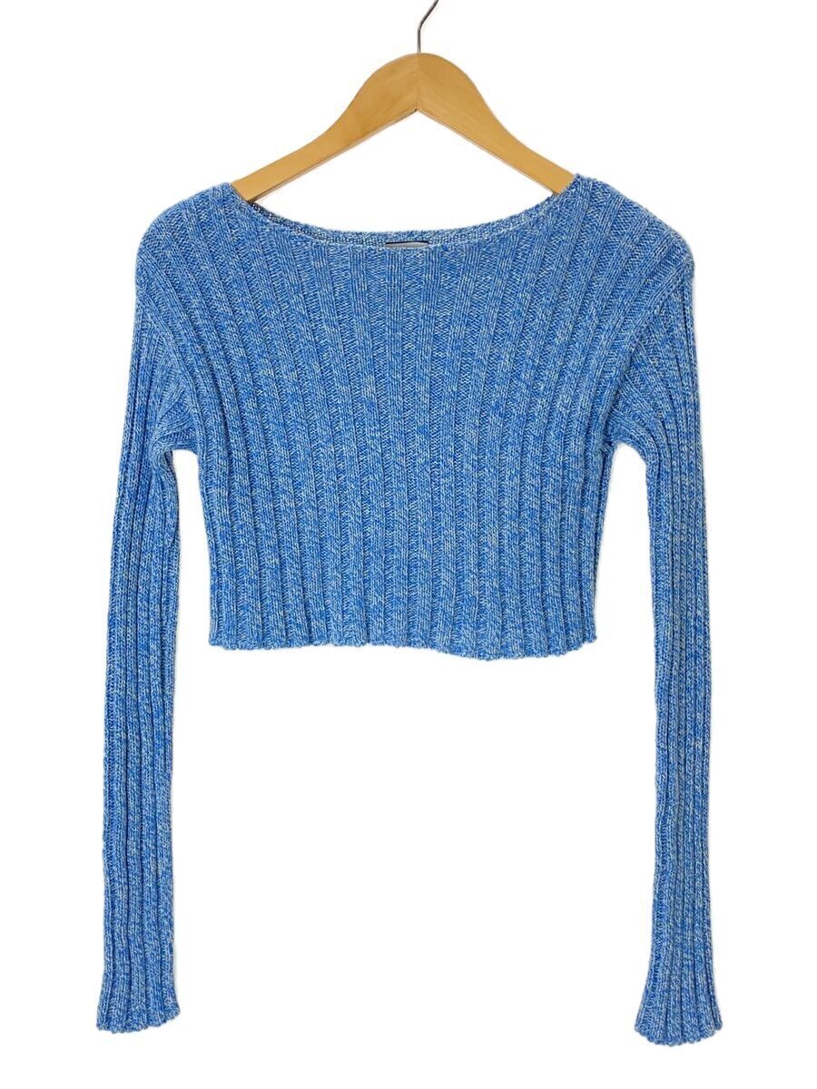 BASERANGE◆ニット・セーター(薄手)/XS/コットン/BLU/MACAU SWEATER/クロップド丈/拍卖