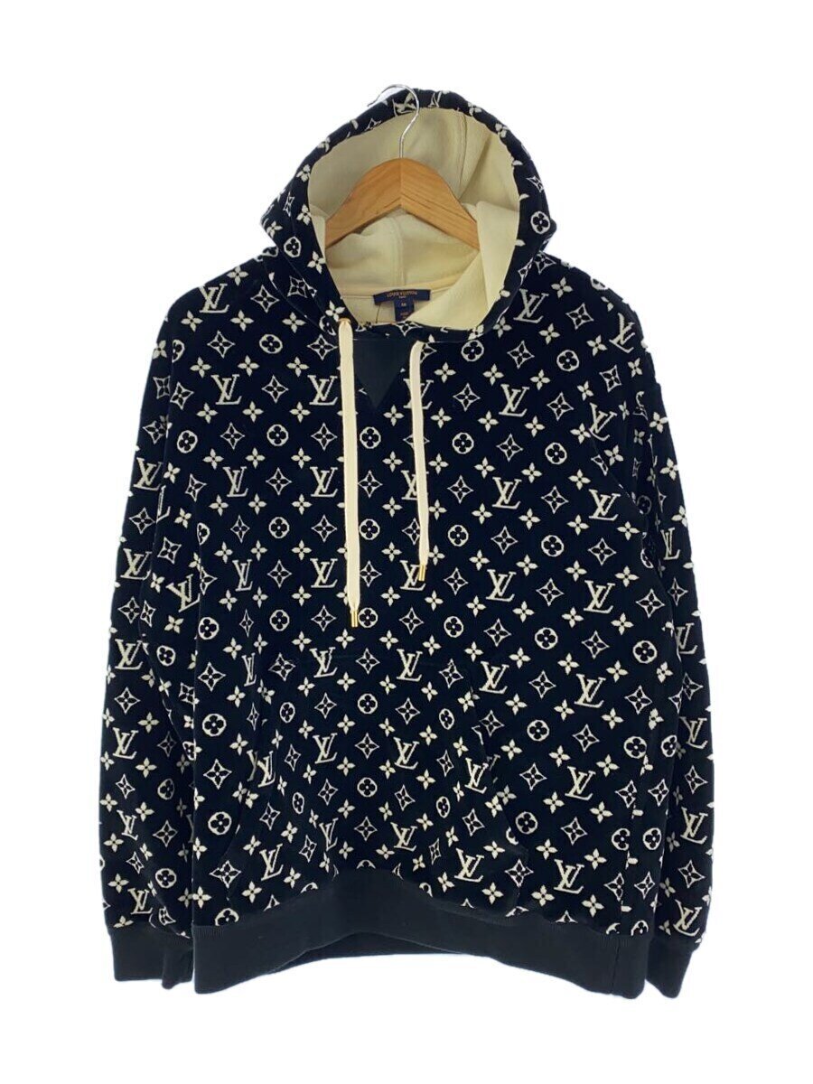 LOUIS VUITTON◆モノグラムベロアフーディ/パーカー/M/コットン/BLK/総柄/fost11拍卖
