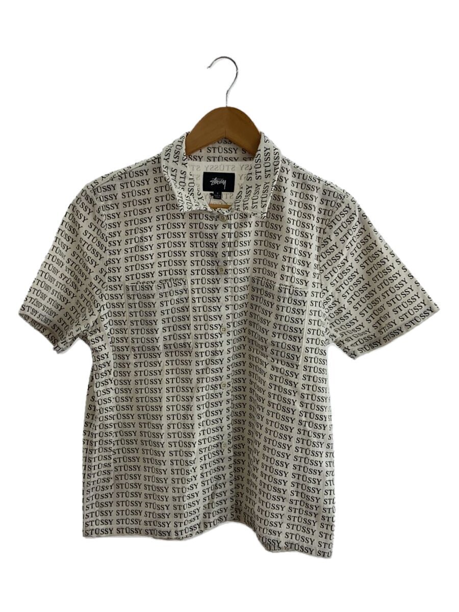 STUSSY◆ポロシャツ/S/コーデュロイ/WHT/総柄拍卖