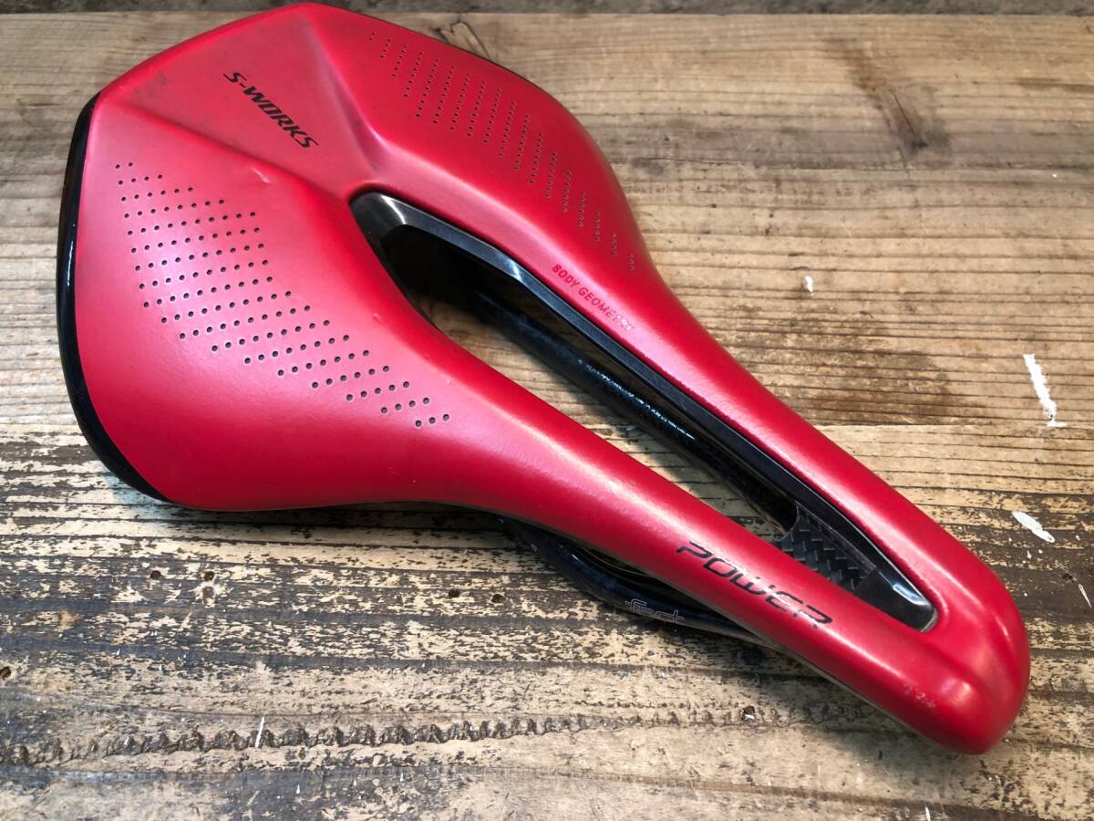 JA466 スペシャライズド SPECIALIZED S-WORKS POWER サドル 赤 カーボンレール 155mm拍卖