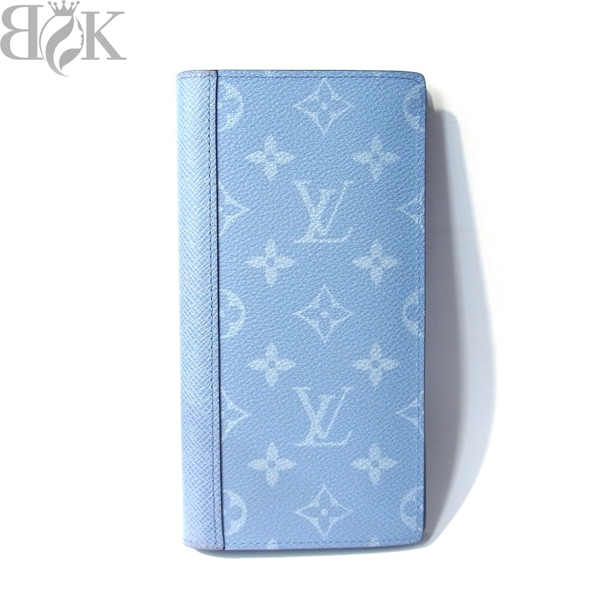 美品 ヴィトン ポルトフォイユ・ブラザ M14110 二つ折り 長財布 タイガラマ ブルーシエル Louis Vuitton 〓拍卖