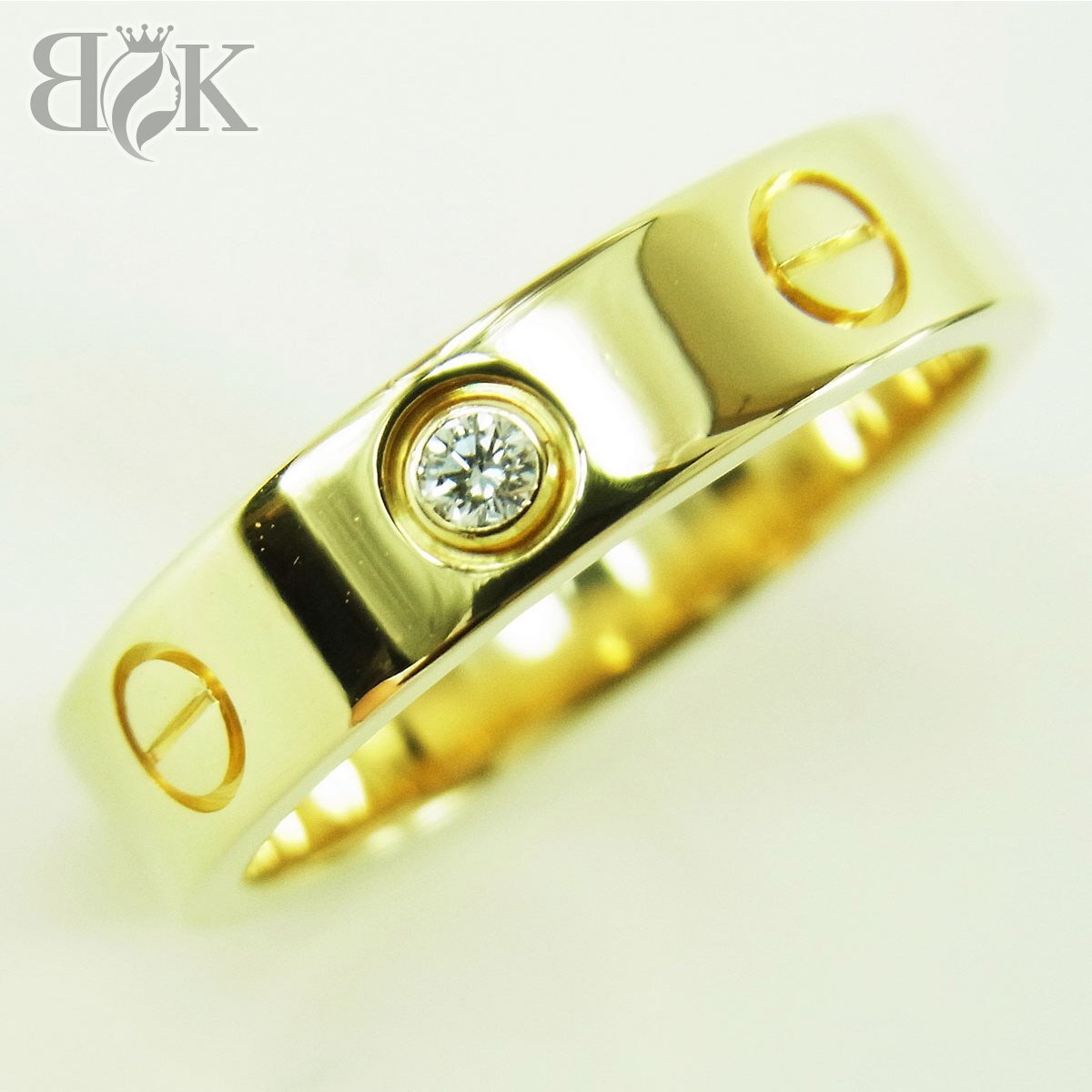 新品仕上げ 展示品 カルティエ ラブリング 750 1Pダイヤ #47(約7号) 縦幅:約3.9mm 約4.2g ゴールド 指輪 Cartier ■拍卖