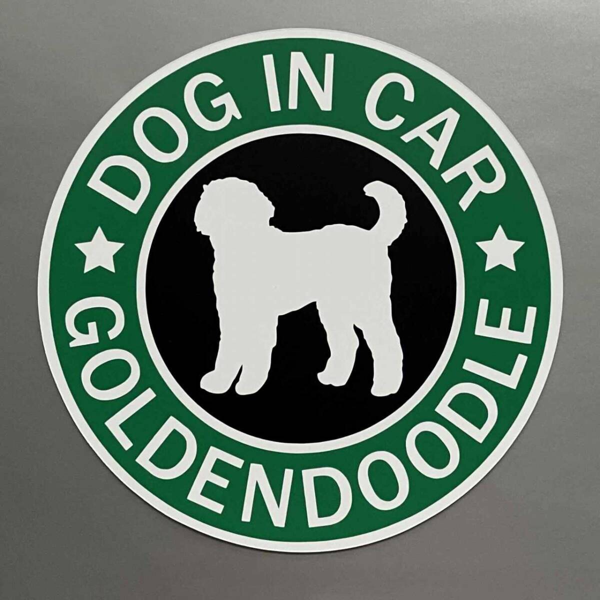 犬(ゴールデンドゥードル)スタバ風 マグネット ステッカー 防水 車用【匿名配送】拍卖