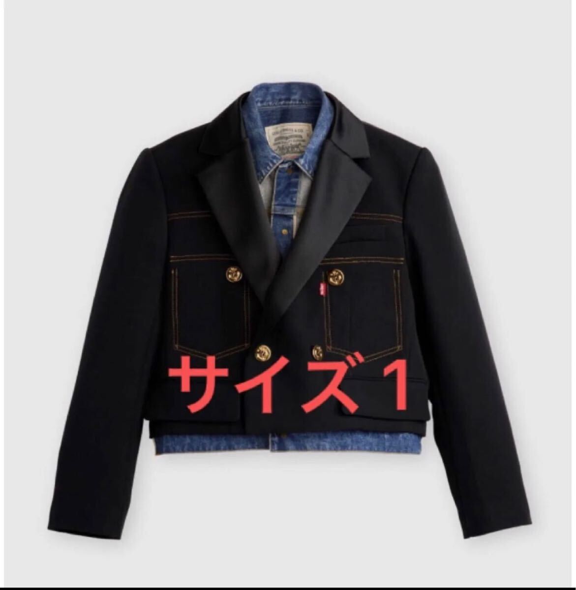 サイズ1 Levi's x sacai Women's Denim x Matelasse Twill Jacket size1 リーバイス × sacai デニム × マトラッセ ツイルジャケット拍卖
