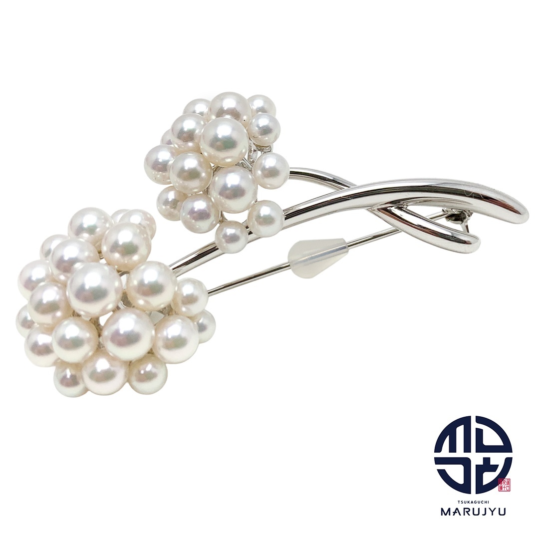 MIKIMOTO ミキモト K18WG 18金ホワイトゴールド 真珠 アコヤベビーパール ブローチ ジュエリー アクセサリー ブランド拍卖