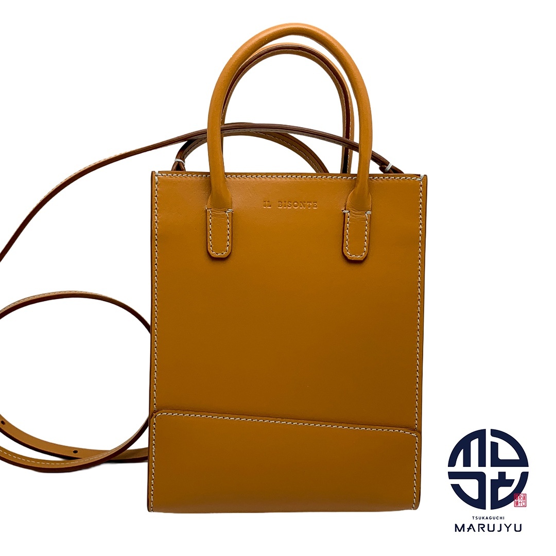 IL BISONTE イルビゾンテ 茶色 ブラウン系 キャメル ミニショルダーバッグ ハンドバッグ 2wayバック カバン 鞄 ブランド拍卖