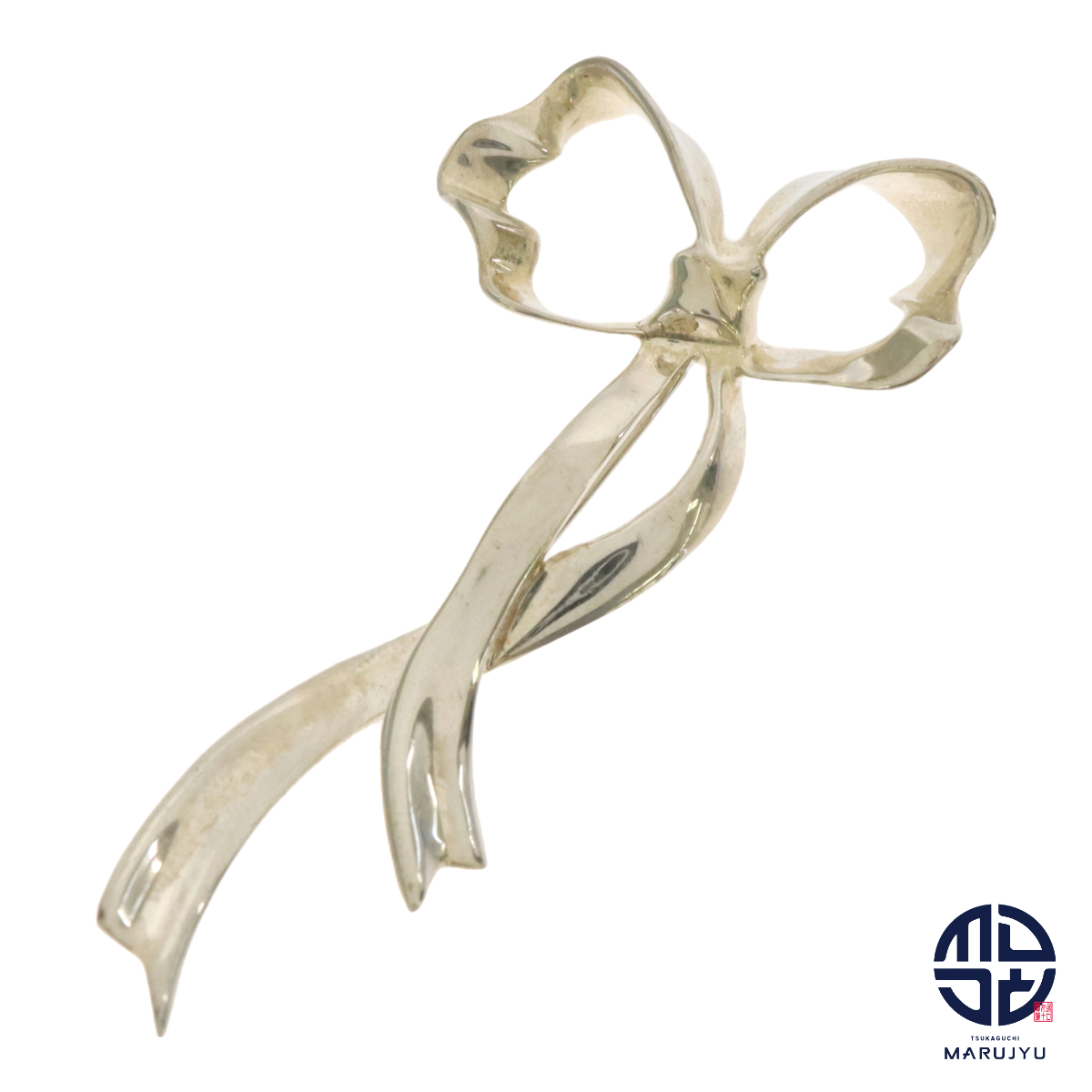 TIFFANY Tiffany ティファニー 925 SILVER シルバー りぼん リボン ブローチ ジュエリー アクセサリー ブランド ※ポスト投稿でのご発送拍卖