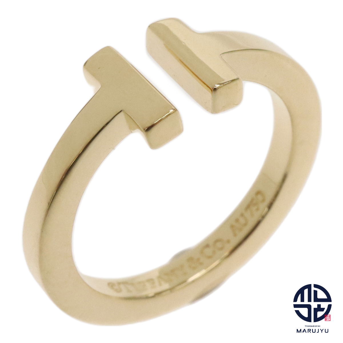 TIFFANY ティファニー AU750YG 18金イエローゴールド K18 ティファニーT スクエア リング 指輪 ジュエリー アクセサリー 約14号拍卖