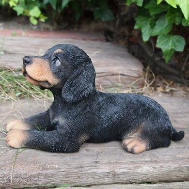 犬の置物 ミニチュアダックスフンド N15381 黒 いぬ イヌ 動物 オーナメント ガーデン 犬 置物 オーナメント ガーデニング拍卖