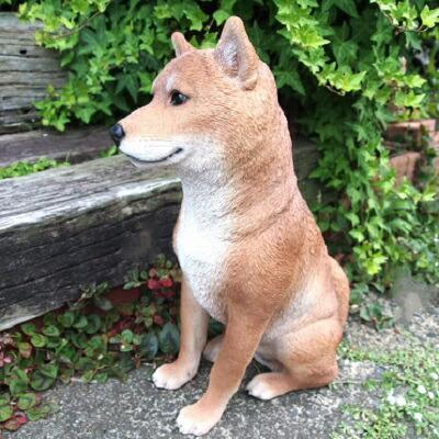 犬の置物 大型柴犬 053QB いぬ イヌ 動物 オーナメント ガーデン インテリア 雑貨 置物 庭 ガーデンマスコット オブジェ拍卖