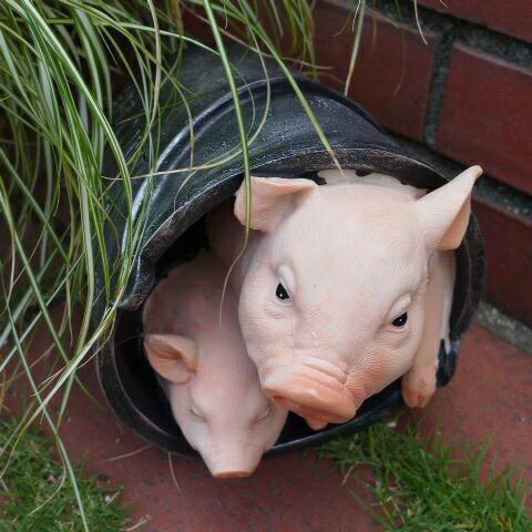 ぶたの置物 なかよしこぶた N13860 動物 オーナメント ガーデン オブジェ ガーデニング 庭 インテリア 雑貨 リアルデスプレィ拍卖