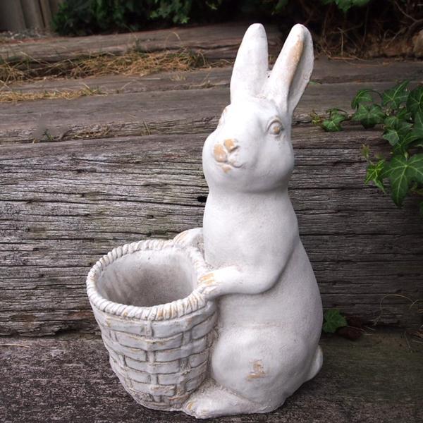 うさぎの置物 ラビットポット座 M1740 動物 オーナメント ガーデン オブジェ ガーデニング インテリア 雑貨 ディスプレイ拍卖