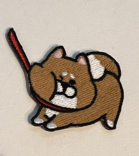 柴犬ワッペン 赤柴② アイロンパッチ 拒否柴拍卖