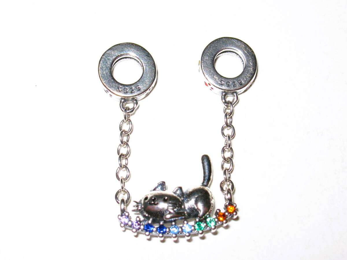 シルバー925【にゃんこ チャーム】ネコ 猫 レディース アクセサリー 可愛い ジュエリー 上品 エレガント お洒落 おしゃれ かわいい拍卖