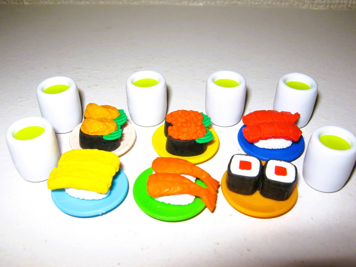 【回転寿司 ミニ 消しゴム セット】お寿司 けしごむ ミニチュア 和食 日本食 にぎり寿司 軍艦巻き ウニ イクラ マグロ エビ 海老 玉子拍卖