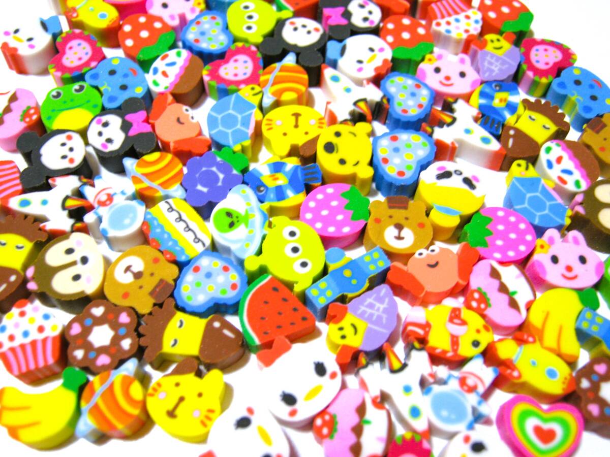 可愛い【ファンシー ミニ 消しゴム 350個+α 】大量 けしごむ カラフル 消しゴム 小さい 小さな たくさん いっぱい まとめ売り 景品 祭り拍卖