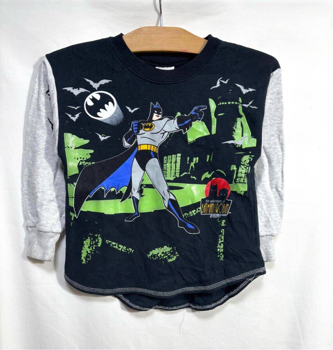 ■ 子供用 90s 90年代 ビンテージ vintage USA製 DC Comics BATMAN バットマン スウェット トレーナー 古着 ブラック アメコミ KIDS ■拍卖